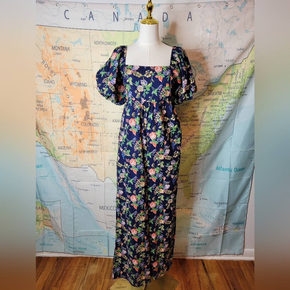 Adorable Floral Puff Sleeve Jumper By &merci Size L